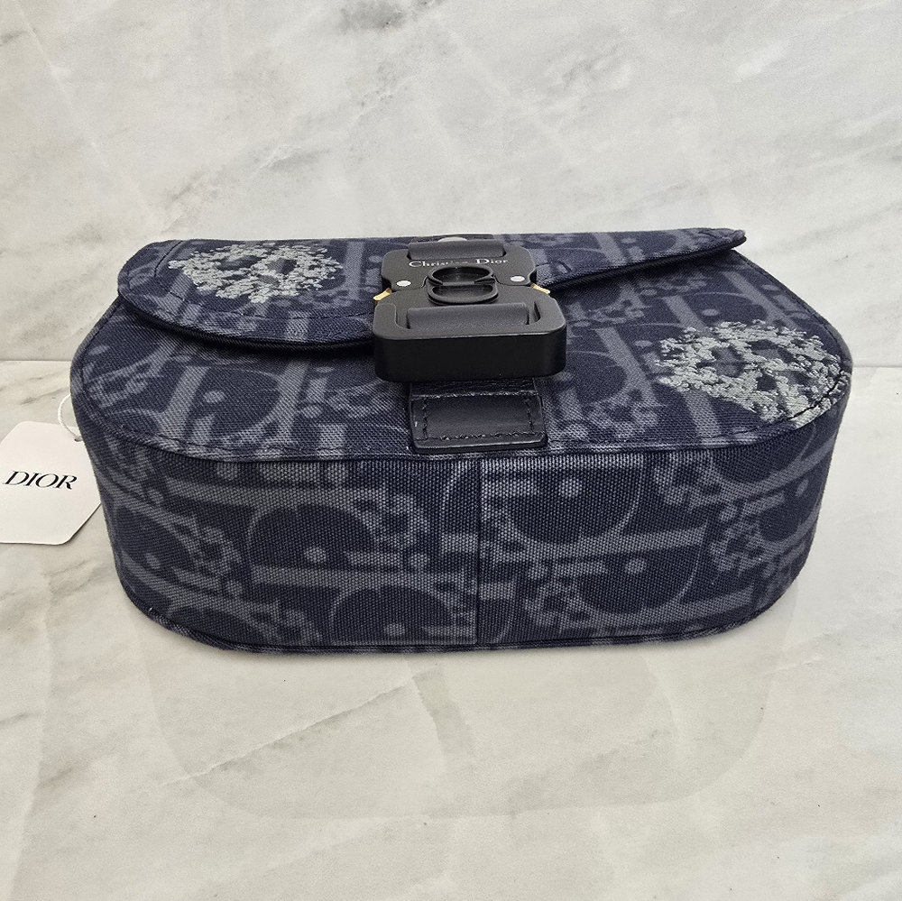 🔥RARE🔥Dior x Denim Tears Collab Blue Saddle Bag - Picture 4 of 12